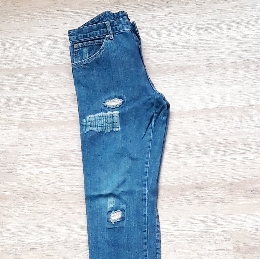 DKNY Greenwhich Distressed Slim Jeans / Size 20 Waist 30" Low Rise Dark Jeans - Picture 11 of 13